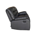 2 Seater Recliner Sofa In Faux Leather Lounge Couch in Black.